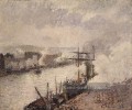 Steamboats im Hafen von Rouen 1896 postCamille Pissarro